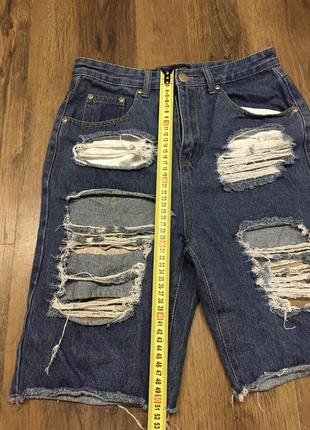 Брендовые рваные джинсовые шорты бриджи жіночі джинсові джінсові рвані як diesel8 фото