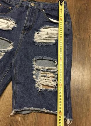 Брендовые рваные джинсовые шорты бриджи жіночі джинсові джінсові рвані як diesel7 фото