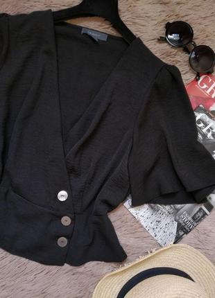 Актуальная винтажная блузка на запах на пуговицах/блуза/рубашка/кофточка/футболка2 фото