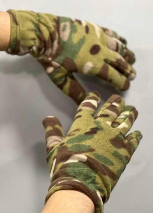 Тактичні флісові рукавиці мультикам m, l, xl