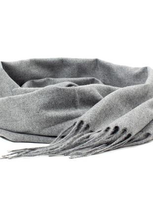 Женский однотонный шарф с бахромой corze gs-107, серый2 фото