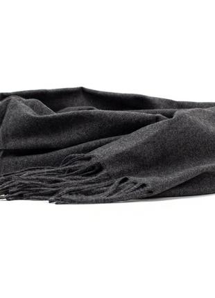 Женский однотонный шарф с бахромой corze gs-105, темно-серый2 фото