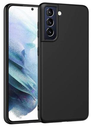 Силиконовый черный тонкий матовый чехол для samsung s21