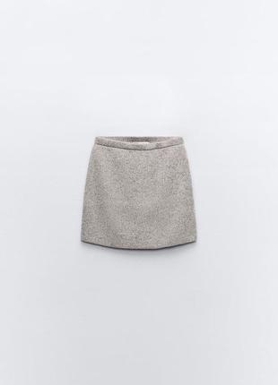 Трикотажная мини юбка на основе шерсти7 фото