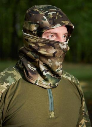 Тактична тепла зимова балаклава підшоломник на флісі мультикам