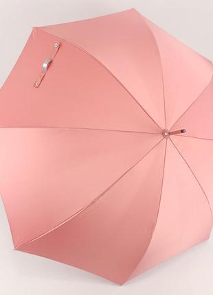 Эксклюзивный стильный женский зонт-трость, полуавтомат, 8 спиц, розовый без принта, в подарочной коробке3 фото