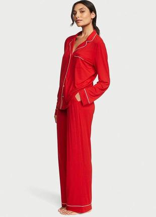 Женская пижама (штани+рубашка) victoria's secret modal s красная