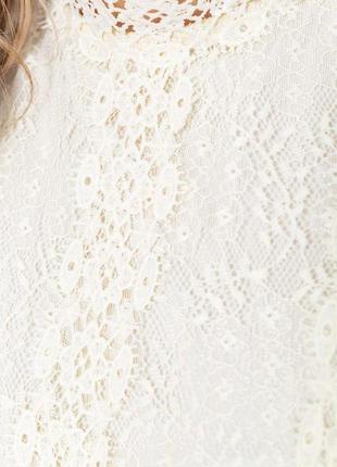 Блуза женская классическая гипюровая, цвет кремовый, размер s-m, 204r1545 фото