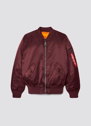 Бомбер класика ма-1 оригінал alpha industries. бордовий насичений колір1 фото