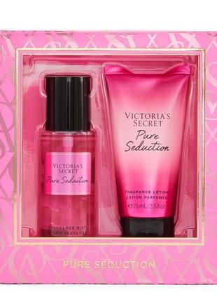 Подарунковий набір спрей для тіла та поживний лосьйон pure seduction mini mist & lotion duo