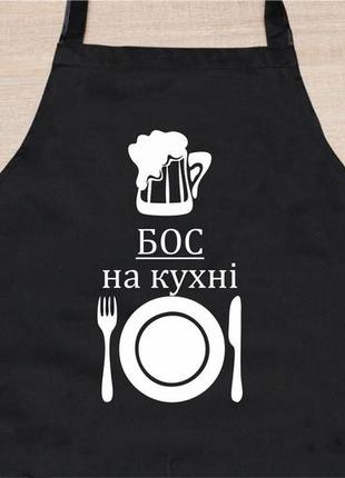 Фартух для кухні з написом "босс на кухні"2 фото