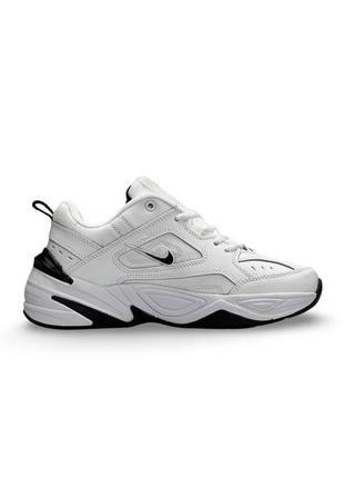 Шкіряні жіночі кросівки nike m2k tekno prm white black, кеди жіночі найк білі. жіноче взуття7 фото