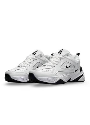 Шкіряні жіночі кросівки nike m2k tekno prm white black, кеди жіночі найк білі. жіноче взуття5 фото