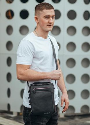 Чоловіча шкіряна сумка через плече/ чоловічі сумки з натуральної шкіри2 фото