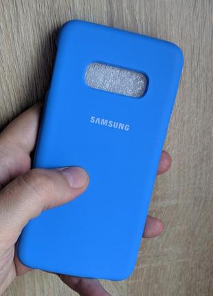 Чехол софт тач силикон кейс синий для samsung s10e #