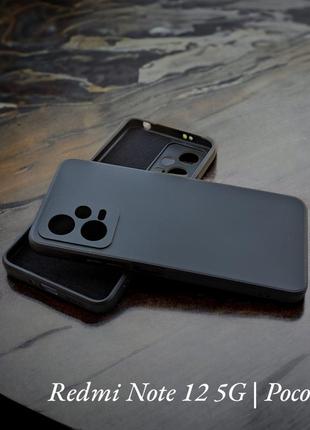 Xiaomi redmi note 12 5g | poco x5 силиконовый чехол микрофибра black