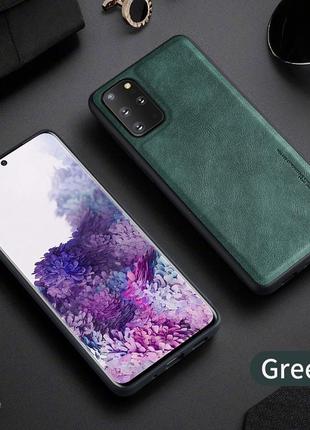 Вінтажний шкіряний зелений чохол бампер для samsung s20 plus/самсунг з20 плюс