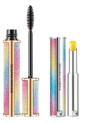 Набор тушь senana starry mascara + бальзам для губ senana marina starry sky discolor1 фото