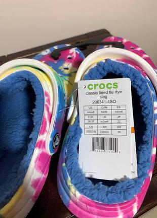 Крокси crocs classic lined tie dye clog оригінальні з утепленням4 фото