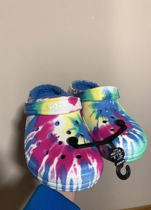 Крокси crocs classic lined tie dye clog оригінальні з утепленням1 фото