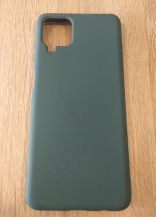 Чехол silicone cover case для samsung a12/m12 dark green