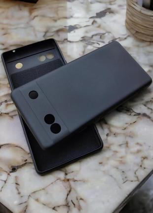 Google pixel 6a чохол силіконовий мікрофібра silicone case чорний