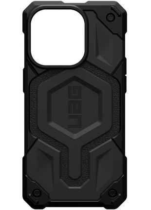 Ударостійкий чохол uag monarch pro with magsafe leather для apple iphone 15 pro (6.1") tpu+pc, сірий tpu+pc, чорний