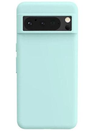 Google pixel 8 pro чехол силиконовый микрофибра mint