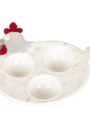 Подставка для яиц "курочка" (3 шт) из керамики 16*16*4 см2 фото