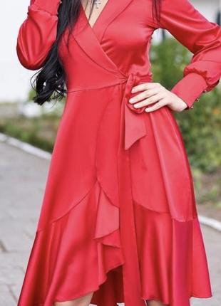 Красное платье армани шелк2 фото
