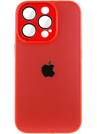Чохол tpu+glass sapphire midnight для apple iphone 14 pro max (6.7") загартоване скло, зелений/forest green загартоване скло, червоний / red