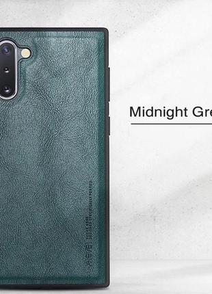 Винтажный кожаный зеленый чехол бампер для samsung galaxy note 10 / самсунг ноут 101 фото