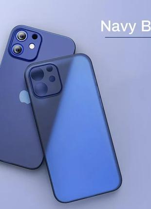 Ультра тонкий пластиковий чохол pp 0.2мм для айфон iphone 12 синій