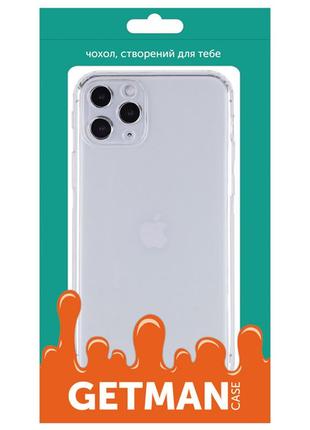 Прозрачный силиконовый чехол с заглушками getman для iphone 11 pro / айфон 11 про