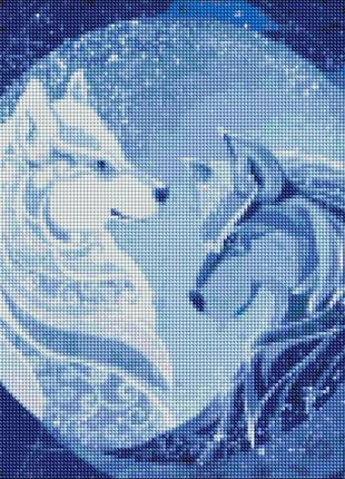 Алмазная мозаика созвездие волков на подрамнике 40*40см, в термопакете, тм идейка, украина1 фото