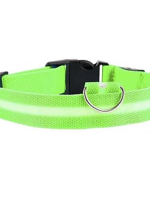 Світлодіодний lesko green xl led нашийник usb світний для собак і котів 5 шт.