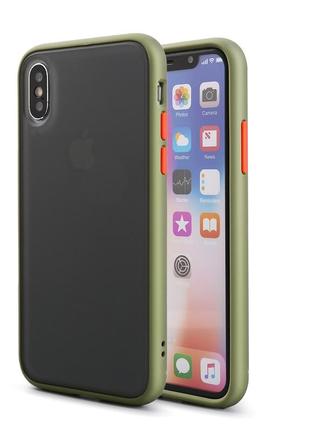 Айфон iphone x | iphone xs захисний зелений чохол likgus hard case