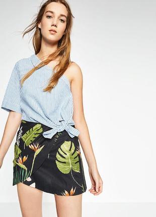 Стильный летний топ в полоску на одно плечо от zara