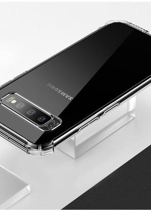 Противоударный силиконовый чехол антишок для samsung galaxy s10 прозрачный