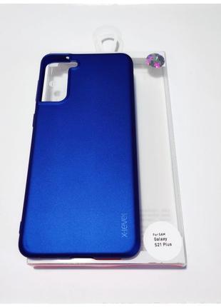 Силіконовий тонкий матовий чохол x-level tpu для samsung s21 plus синій