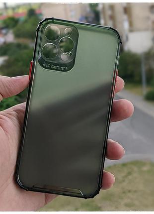 Айфон iphone 12 pro противоударный силиконовый чехол airbag color tpu зеленый