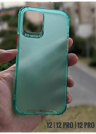 Айфон iphone 12 pro | 12 противоударный силиконовый чехол airbag color tpu зеленый