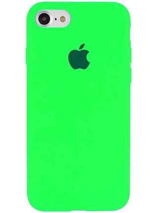 Чохол silicone case full cover для iphone 7/iphone 8/se (2020) neon green