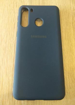 Чехол silicone cover case для samsung a21/a215 dark blue