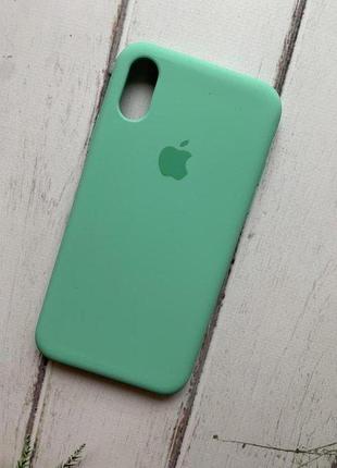 Силіконовий чохол apple silicone case mint для iphone x/xs