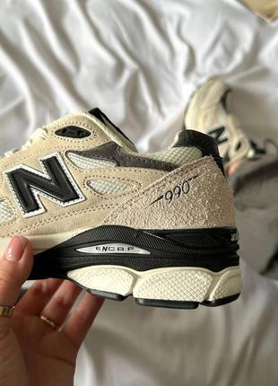 Замшевые кроссовки new balance 990v3 beige8 фото