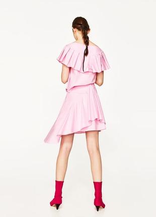 Sale !!! ассиметричная розовая юбка zara,  хлопок 100 %1 фото