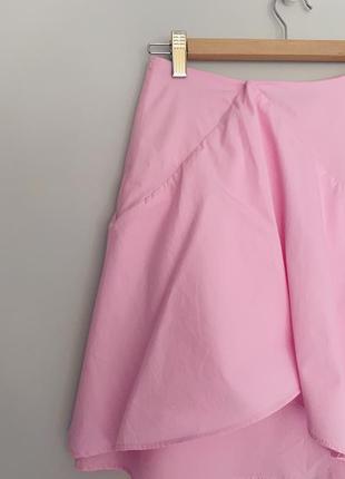 Sale !!! ассиметричная розовая юбка zara,  хлопок 100 %6 фото