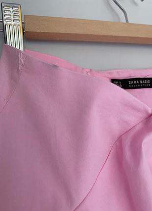 Sale !!! ассиметричная розовая юбка zara,  хлопок 100 %9 фото