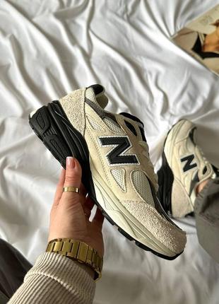 Замшевые кроссовки new balance 990v3 beige